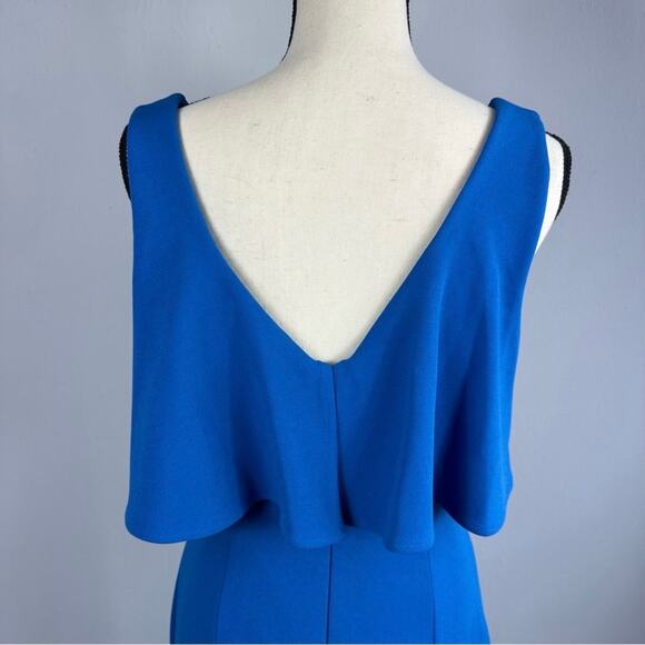 Badgley Mischka Fallon Maxi Gown Crepe Cobalt Blue - Picture 8 of 13
